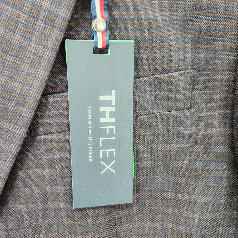 Tommy Hilfiger Conrad Sport Coat Mens 38S 38‎ Short Purple Plaid TH Flex Office - Picture 4 of 12